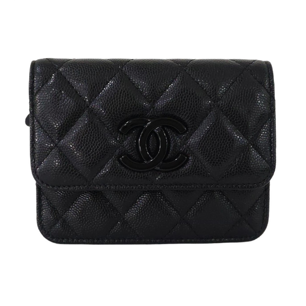 Quilted Grained Calfskin Black