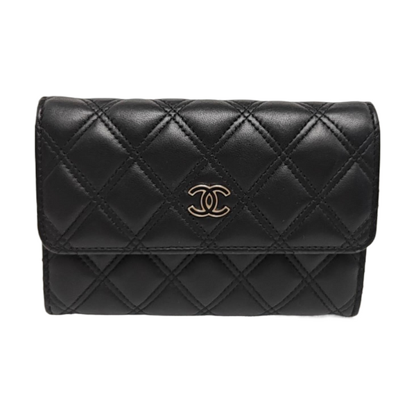 Quilted Lambskin Wallet Black