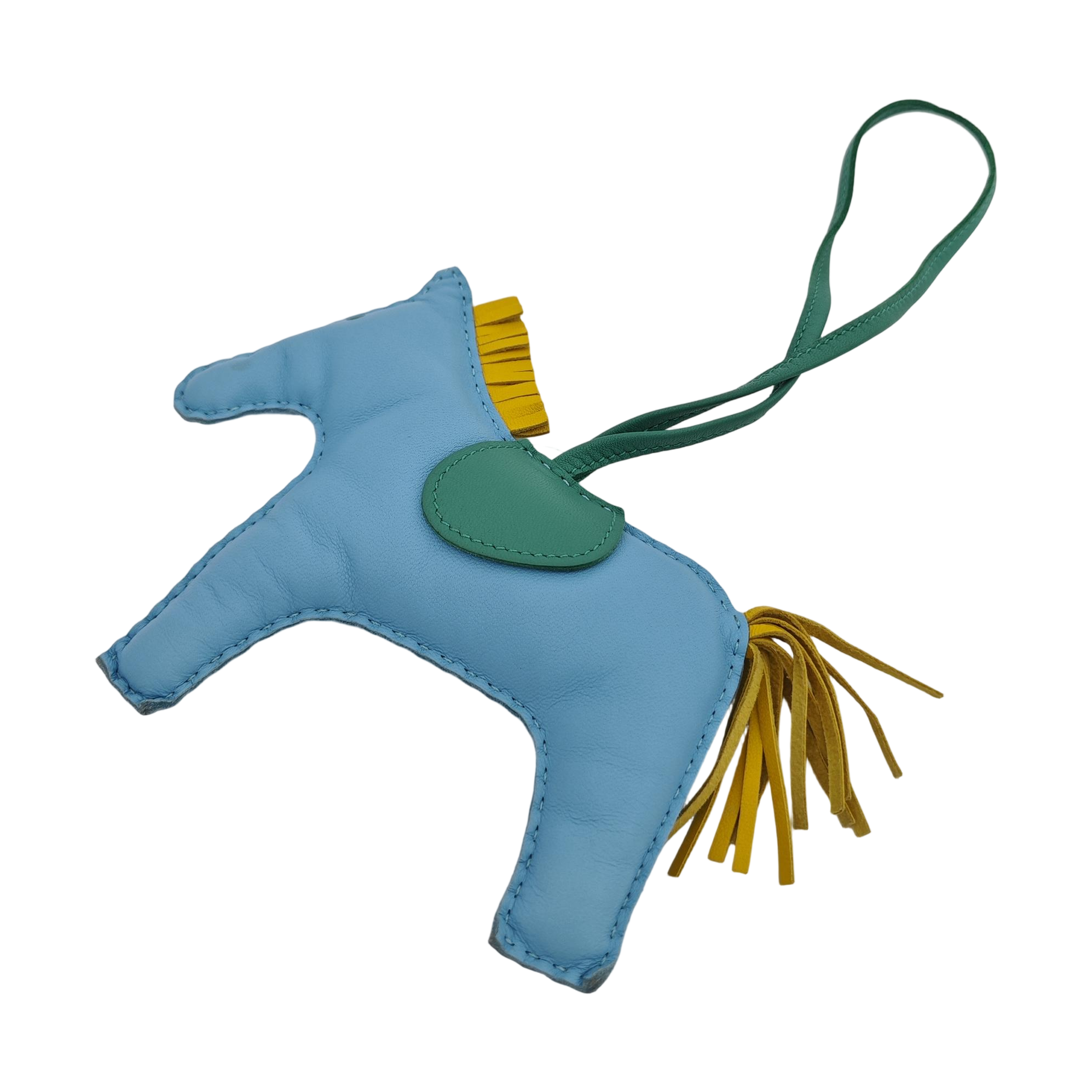 Leather Bag Charm Blue