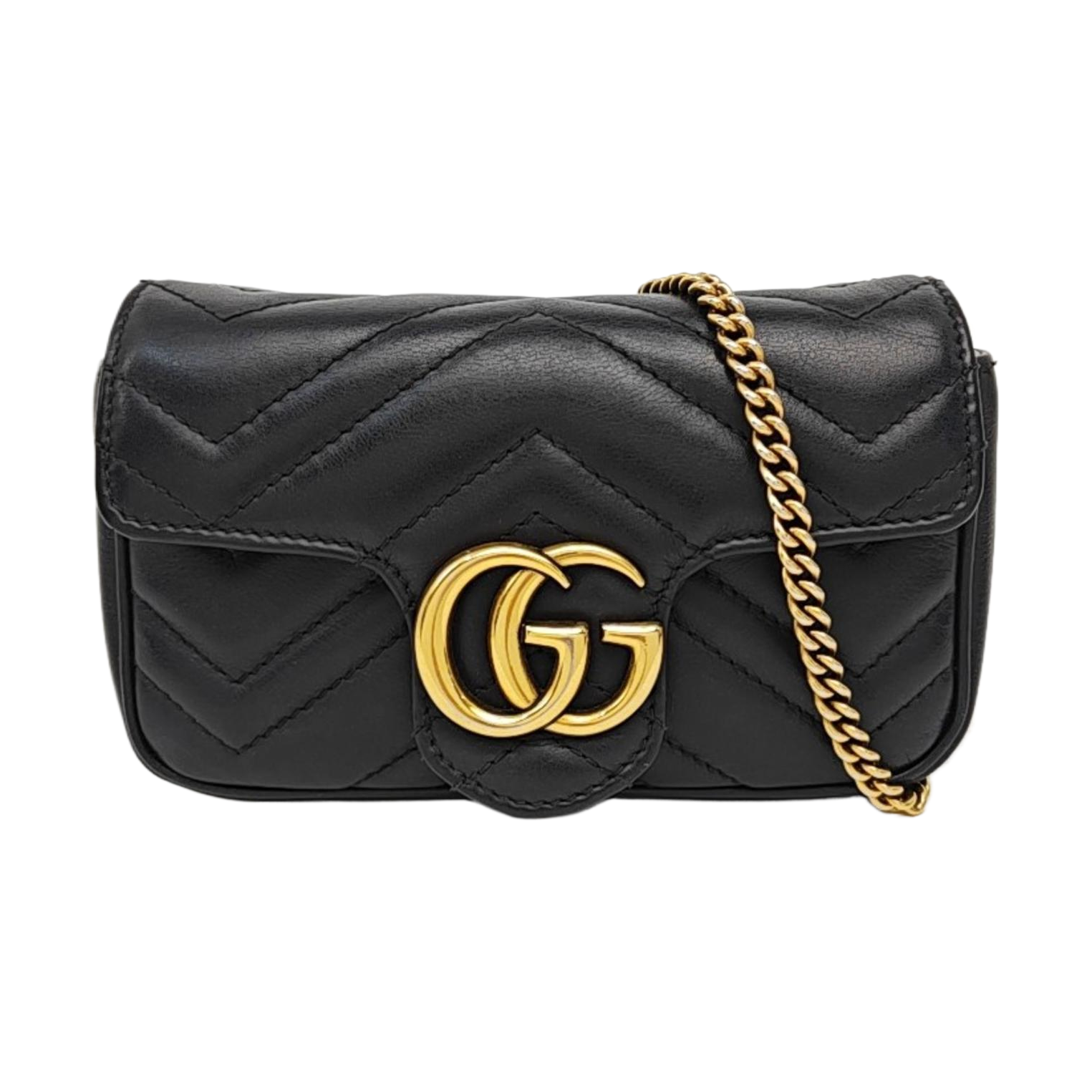 GG Marmont Mini Quilted Calfskin Black