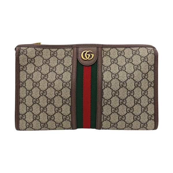 Ophidia Large Monogram Coated Canvas Beige