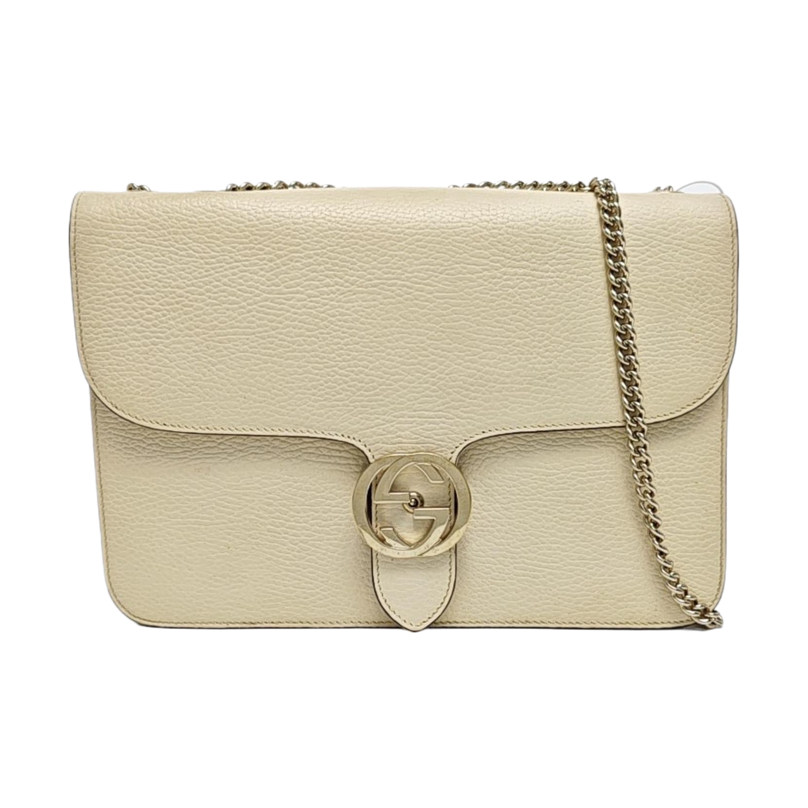 Interlocking G Large Calfskin Beige