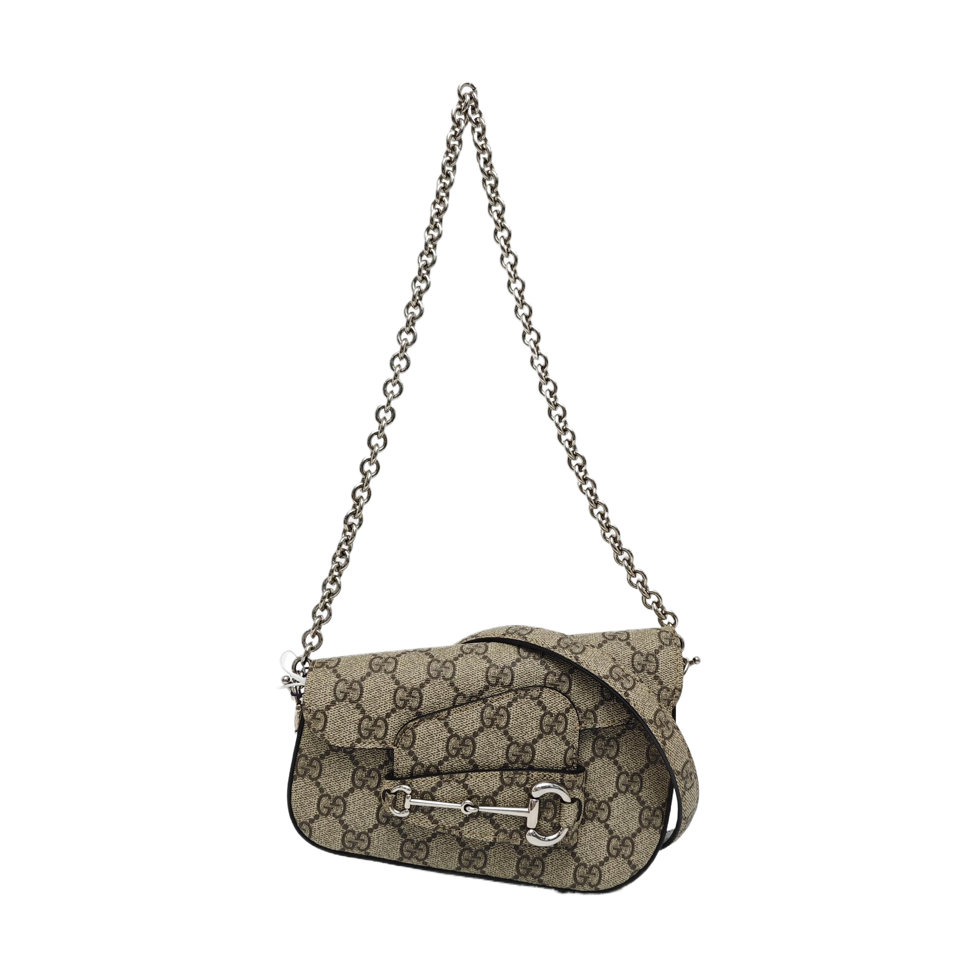 Horsebit 1955 Mini Monogram Coated Canvas Beige