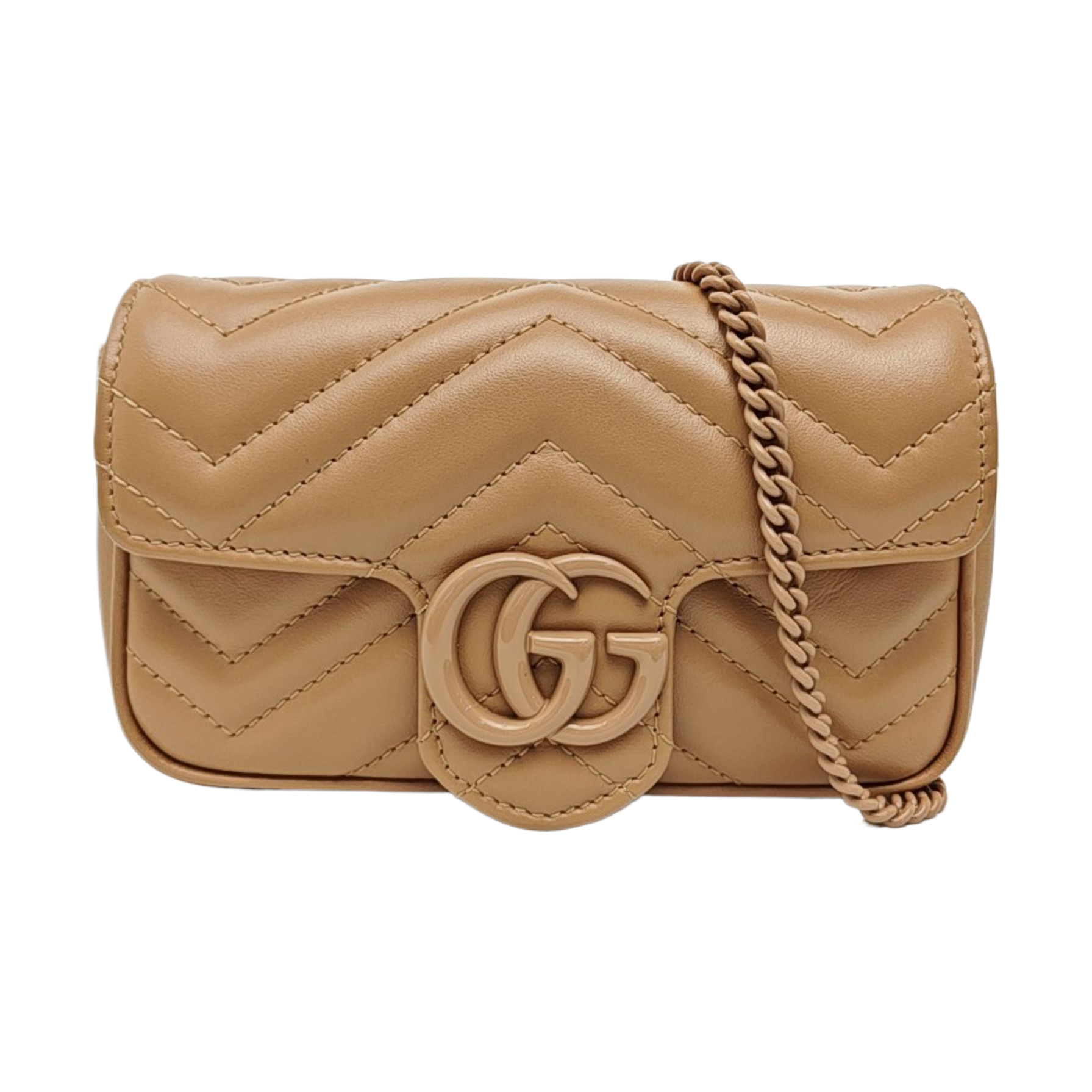 GG Marmont Mini Quilted Calfskin Beige