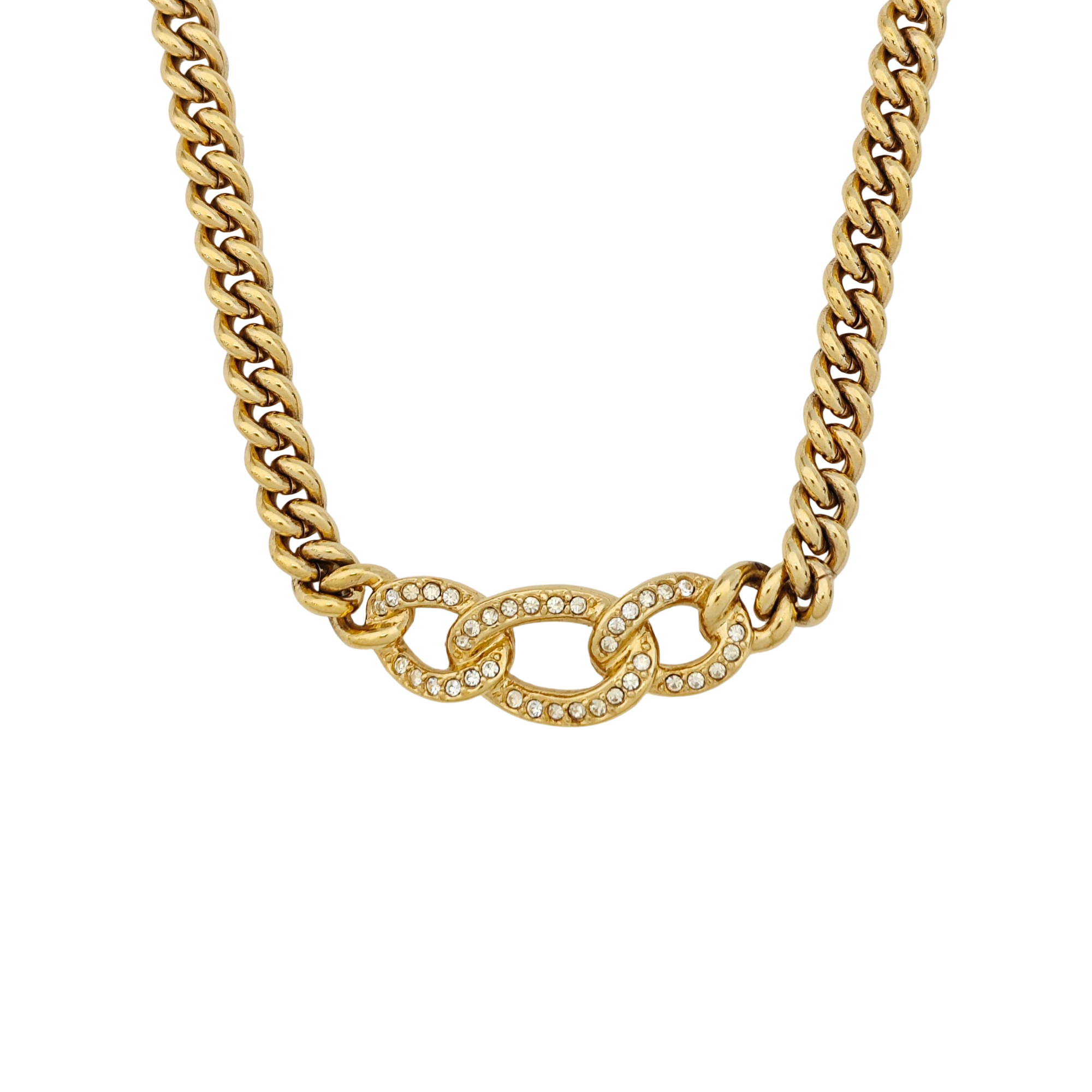 Twist Round Metal Gold Necklace