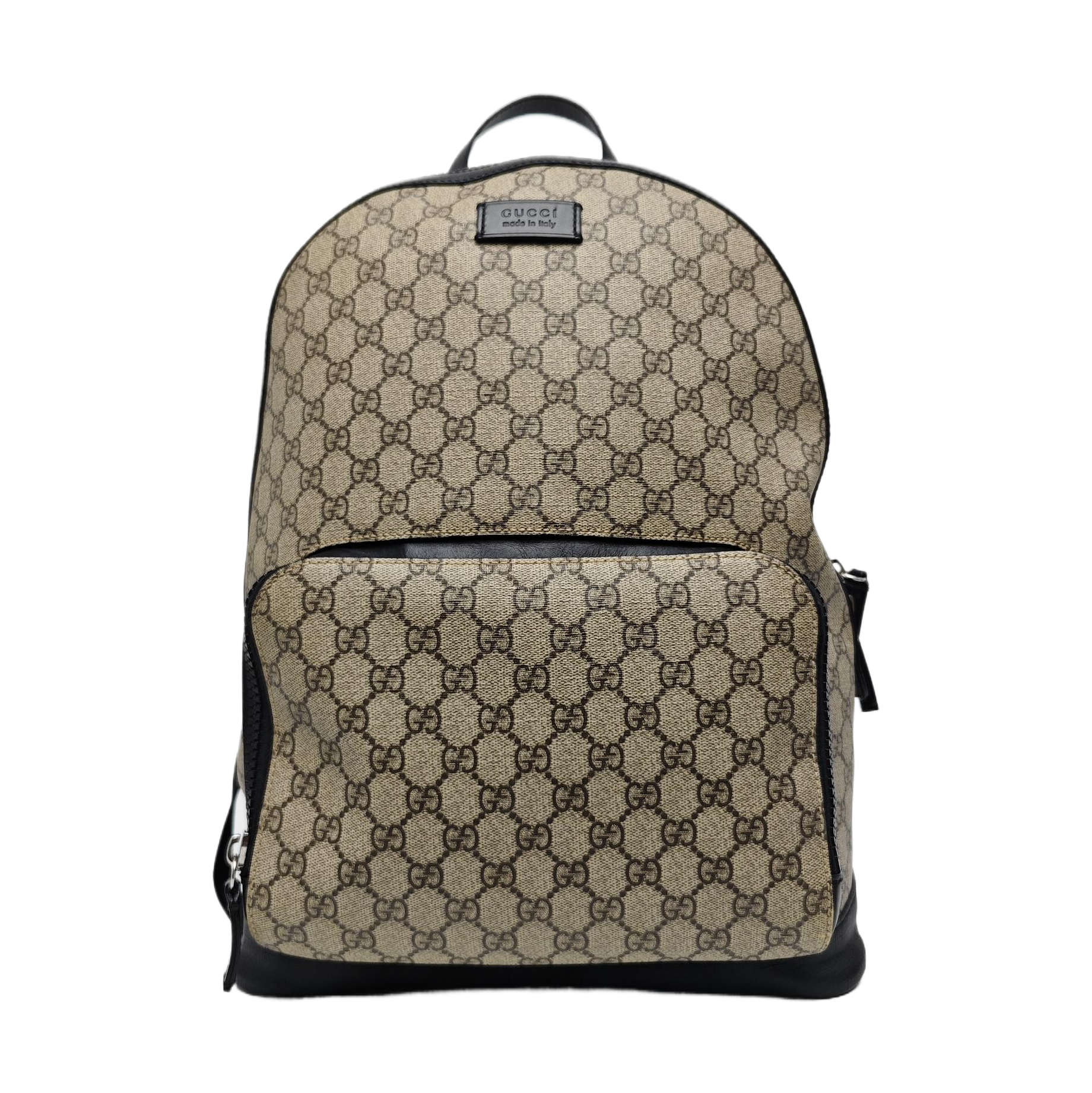 Monogram Coated Canvas Backpack Black