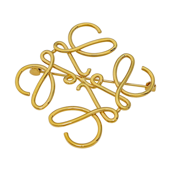 Anagram Metal Gold Brooch