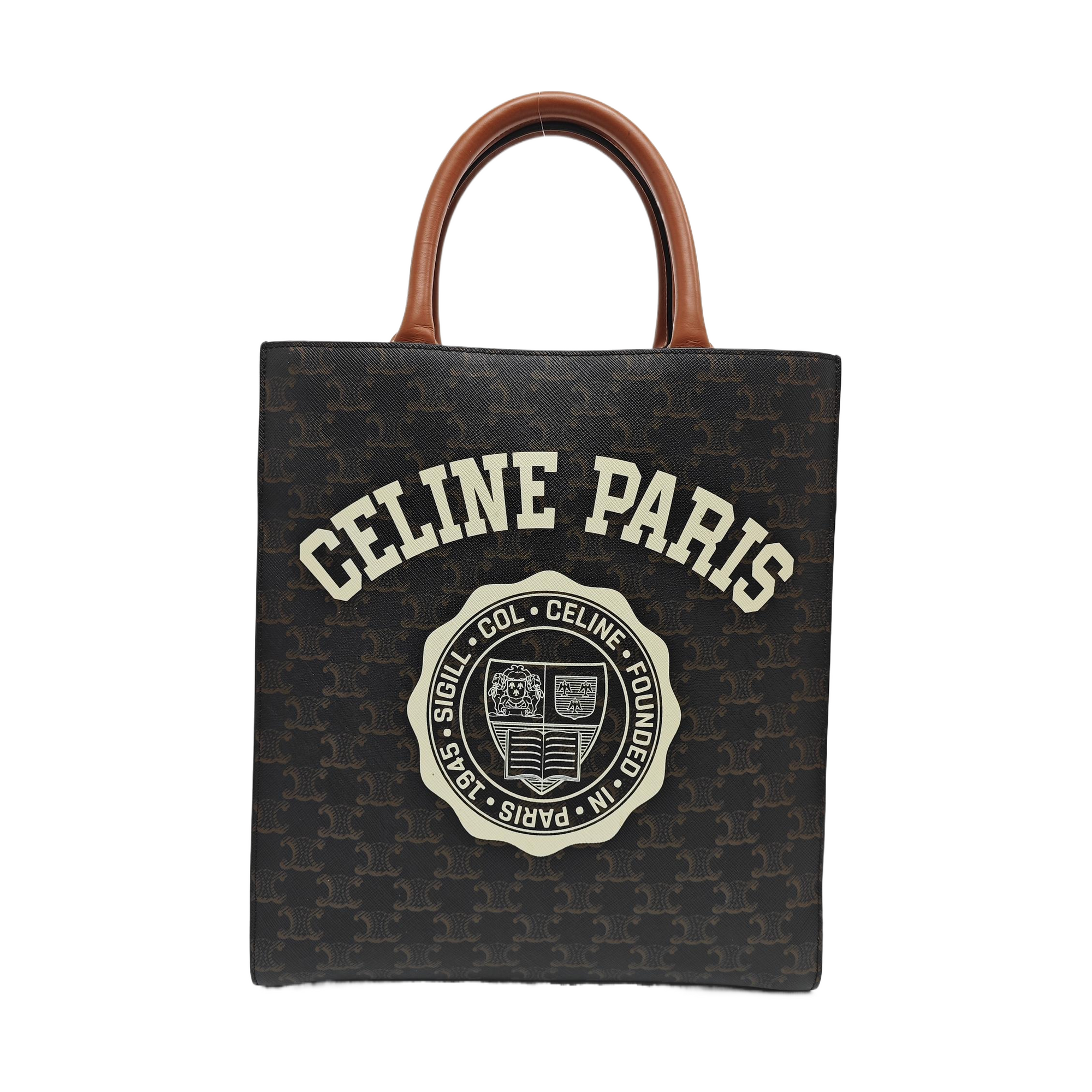 CABAS CELINE Small Coated Canvas Brown
