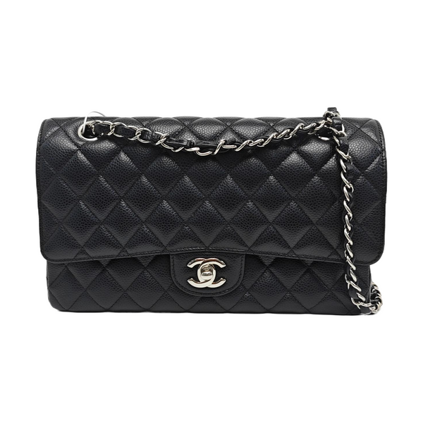 CLASSIC FLAP Small Quilted Grained Calfskin Black
