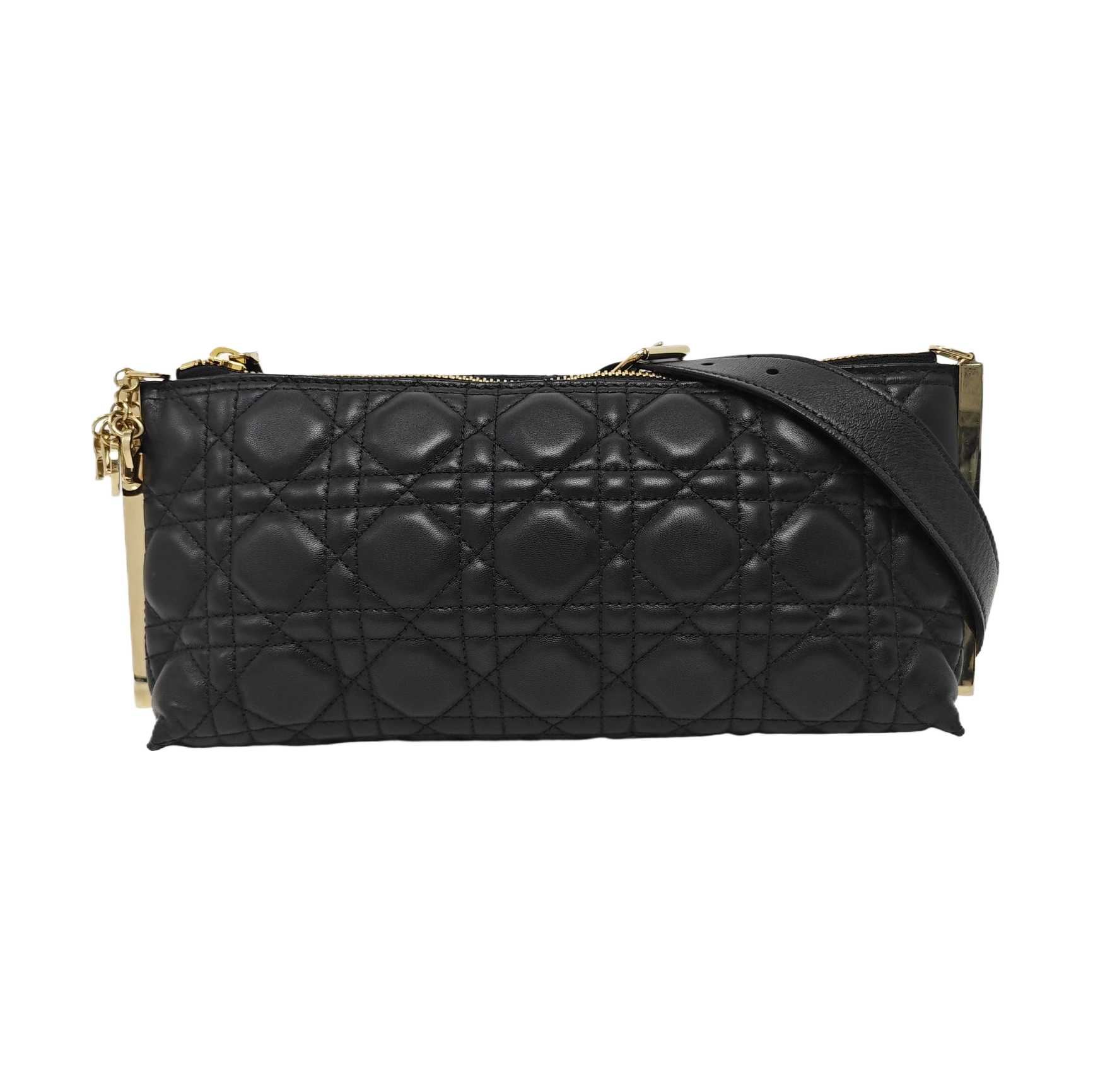 Cannage Lambskin Shoulder Bag Black