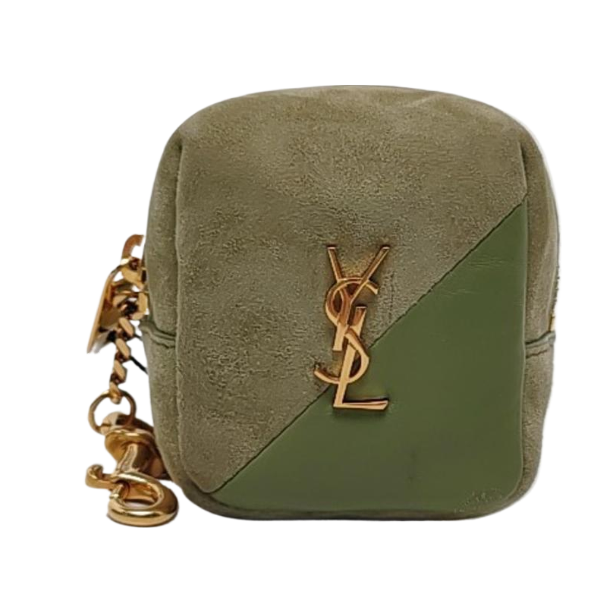 MONOGRAM BLOGGER Suede Green Coin Purse
