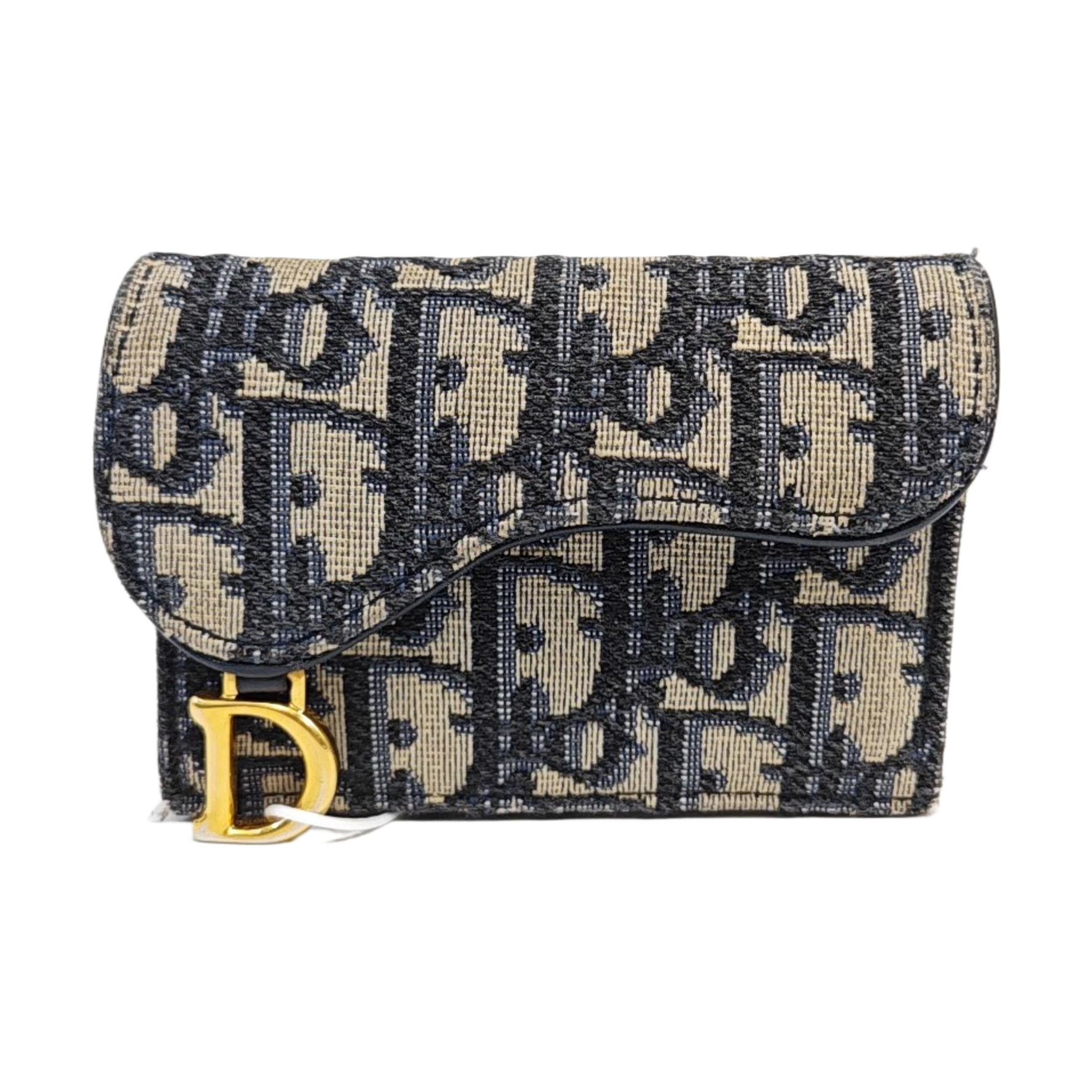 Saddle Mini Oblique Canvas Blue Wallet