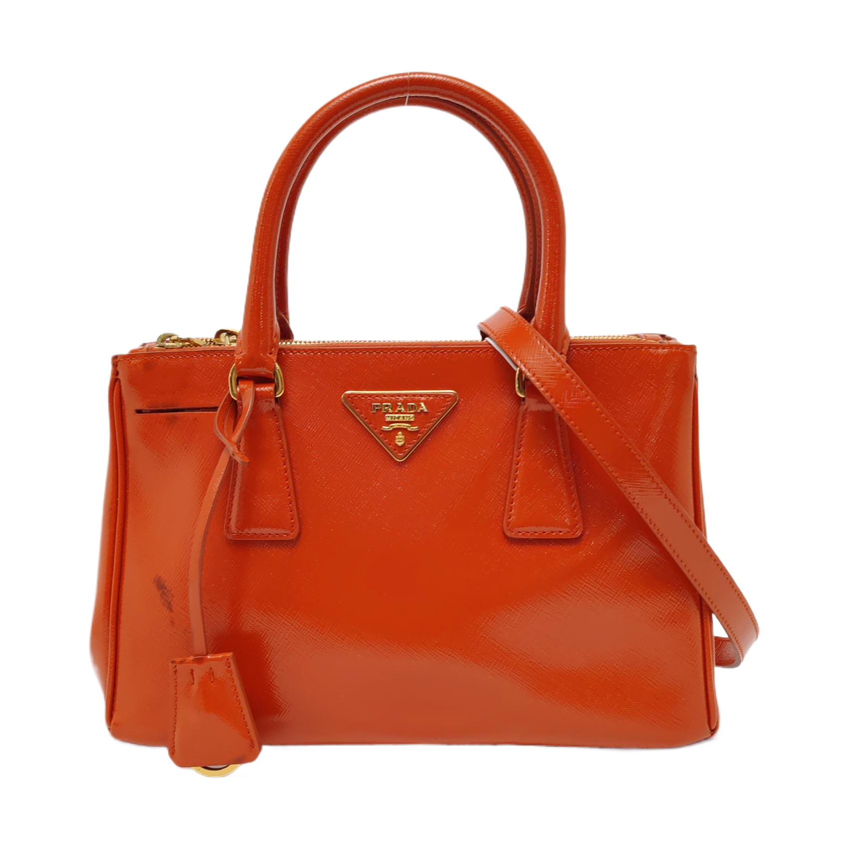 Authenticated pre-owned  Galleria Small Saffiano Calfskin Orange - Tote Bag at Looply