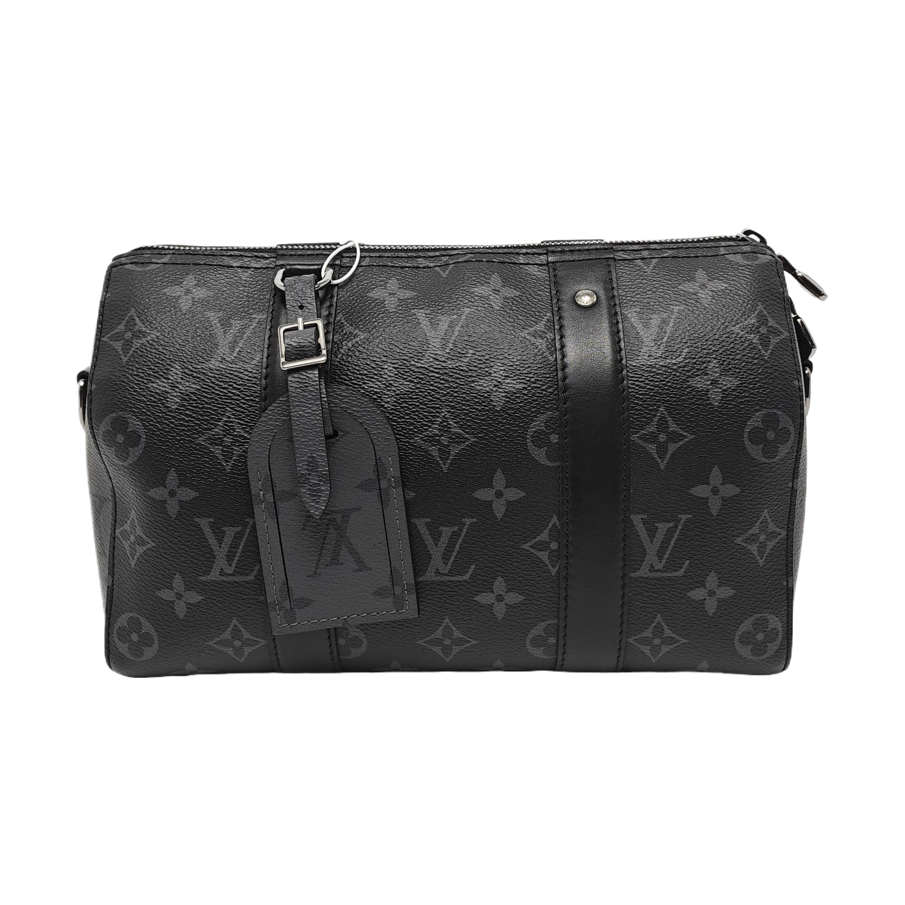 KEEPALL Monogram Coated Canvas Black
