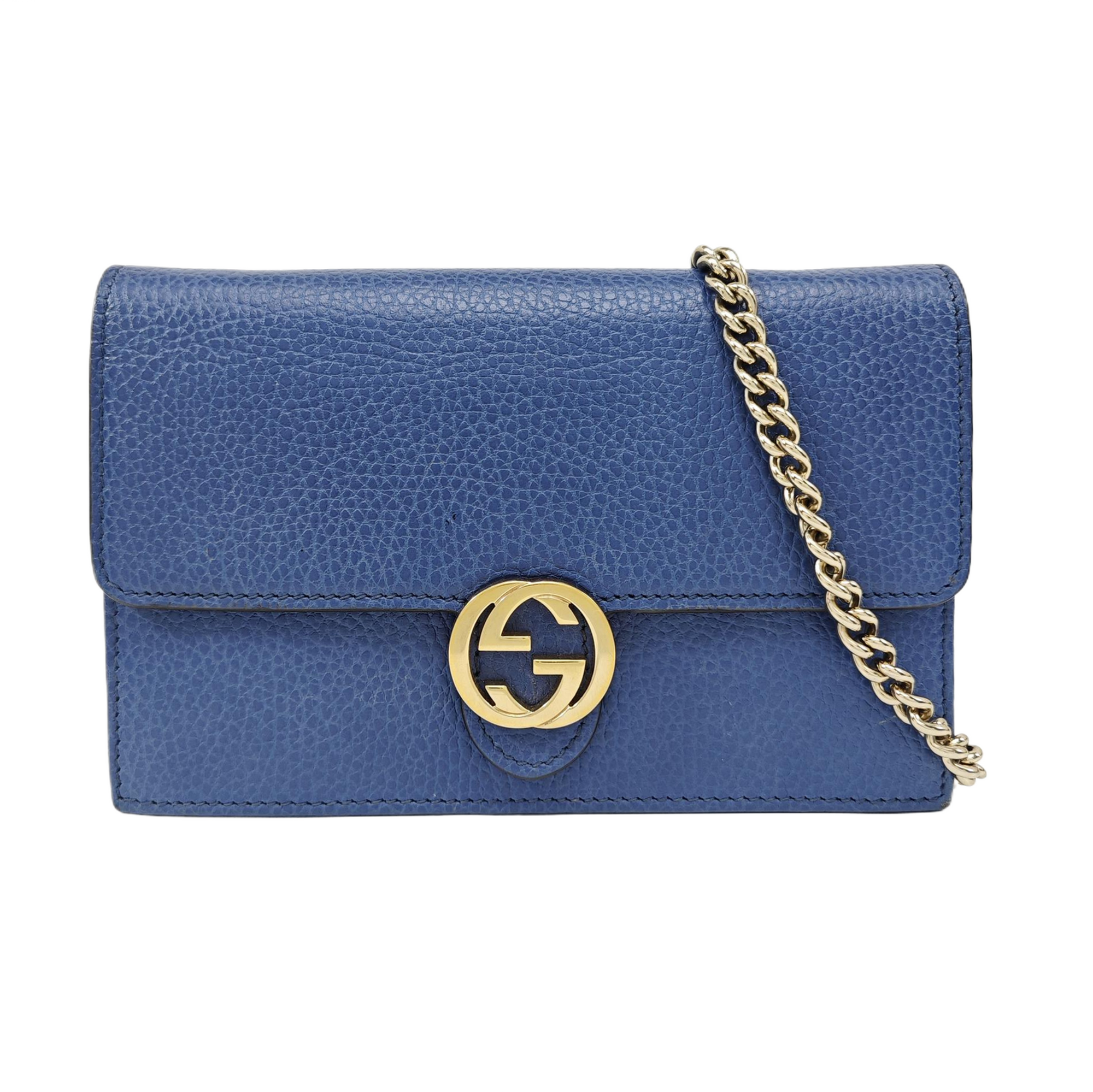Interlocking G Small Calfskin Blue