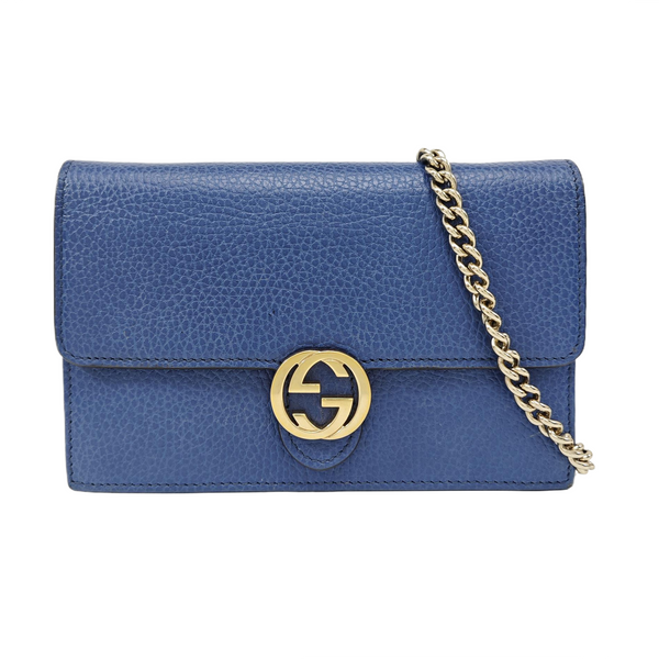 Interlocking G Small Calfskin Blue
