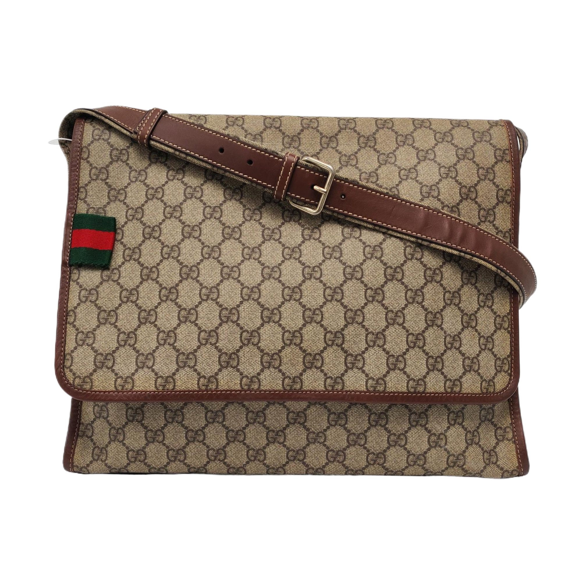 GG Messenger Monogram Coated Canvas Beige