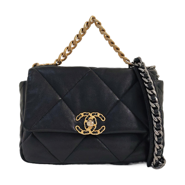 CHANEL 19 Small Quilted Lambskin Black