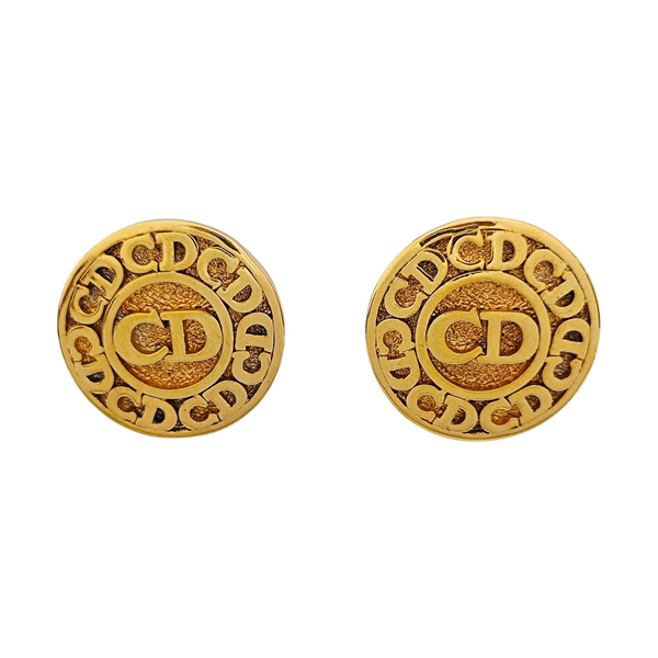 Petit CD Metal Gold Clip On Earrings