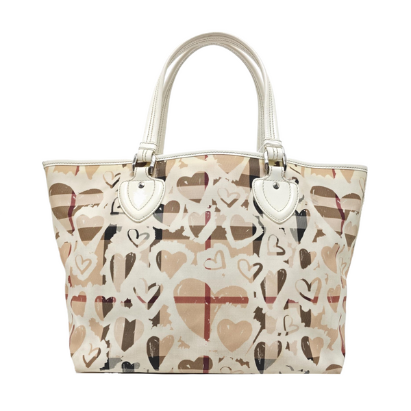 Coated Canvas Tote Bag Medium White