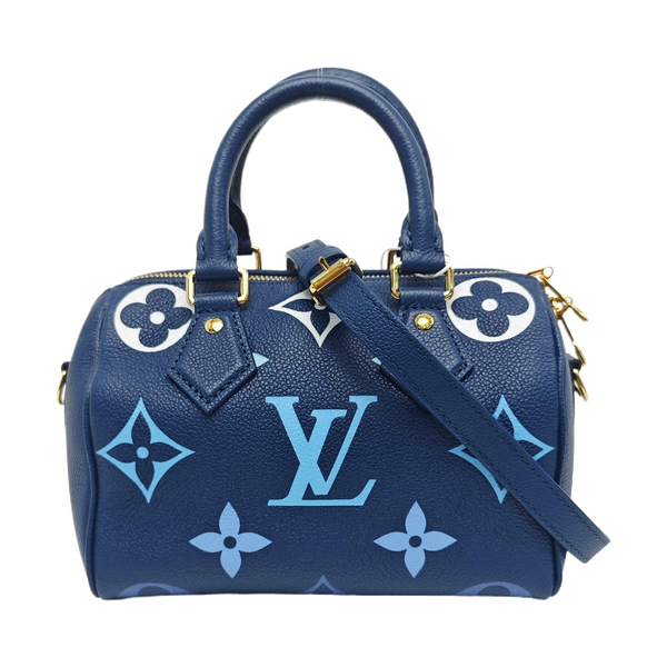 SPEEDY 20 Monogram Calfskin Blue