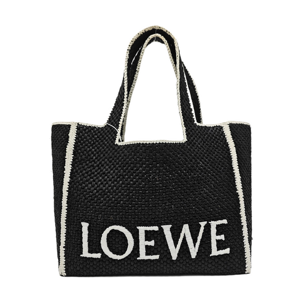 Font Tote Large Straw Black