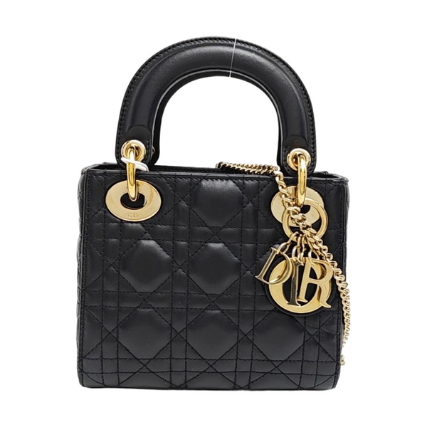 Lady Dior Mini Cannage Lambskin Black