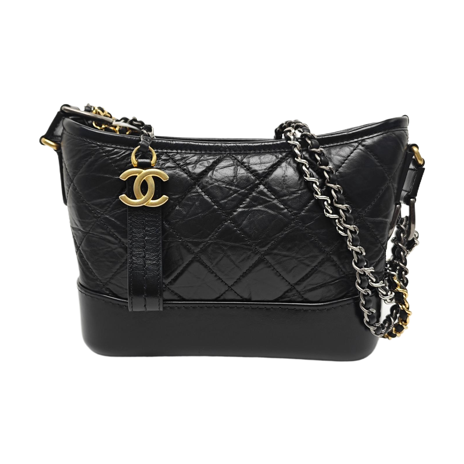 GABRIELLE Small Quilted Calfskin Black