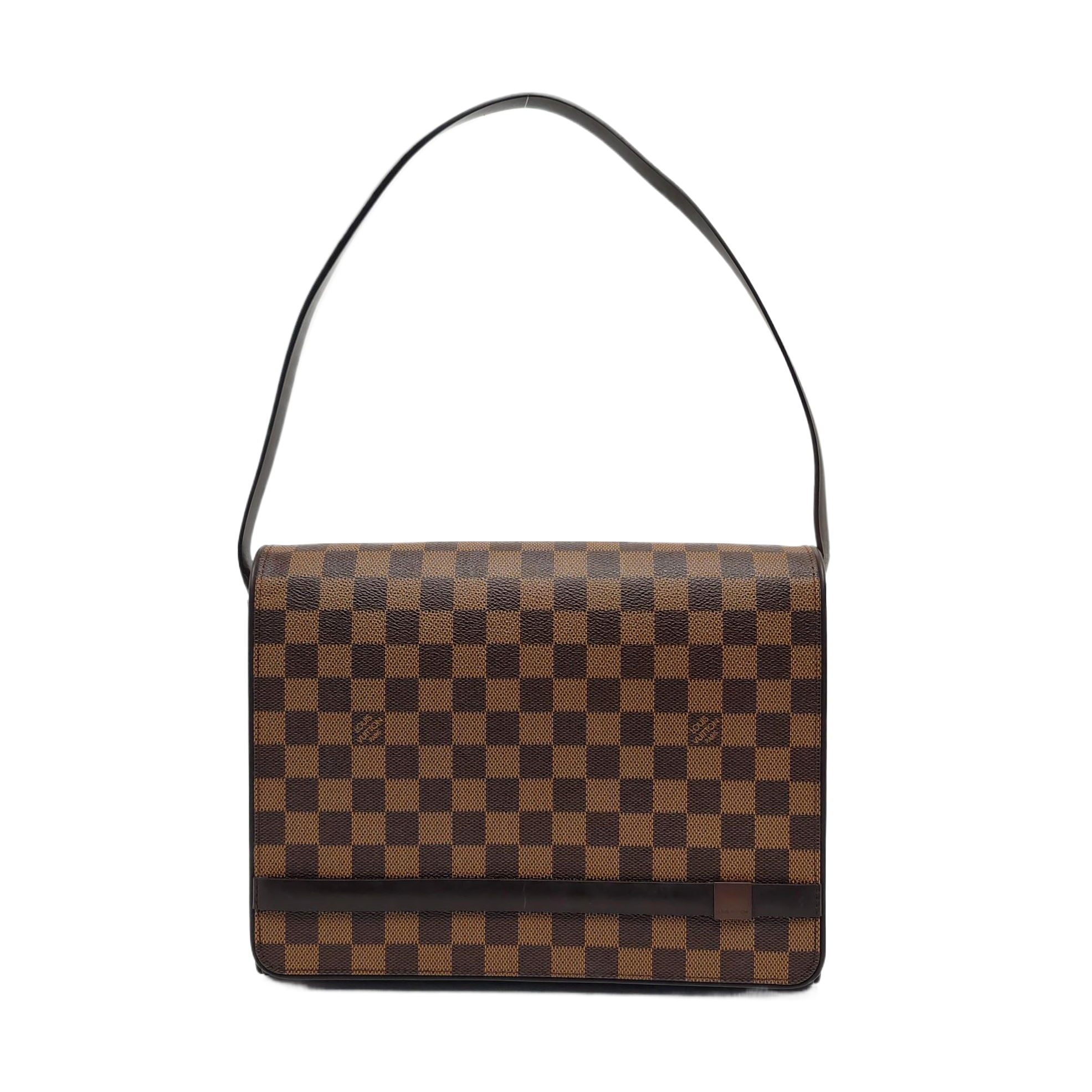 TRIBECA Damier Ebene Coated Canvas Brown