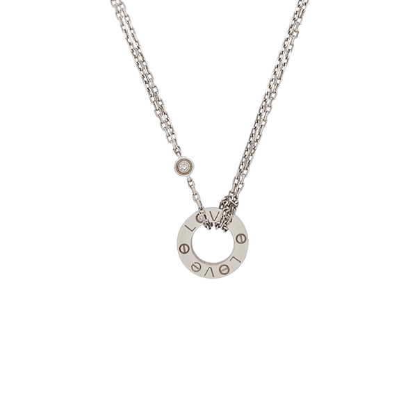 LOVE 18k White Gold Silver Necklace