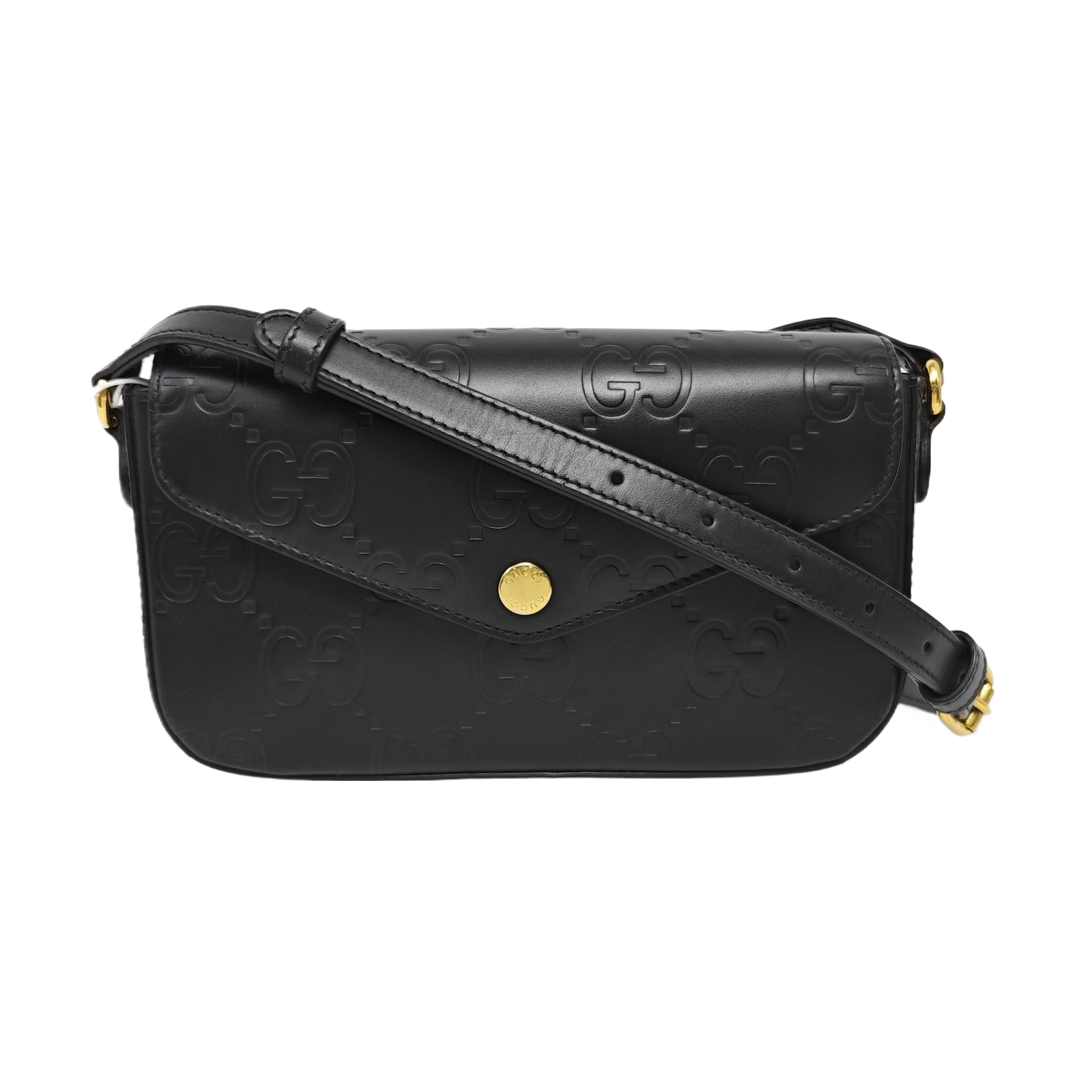 Monogram Calfskin Shoulder Bag Mini Black