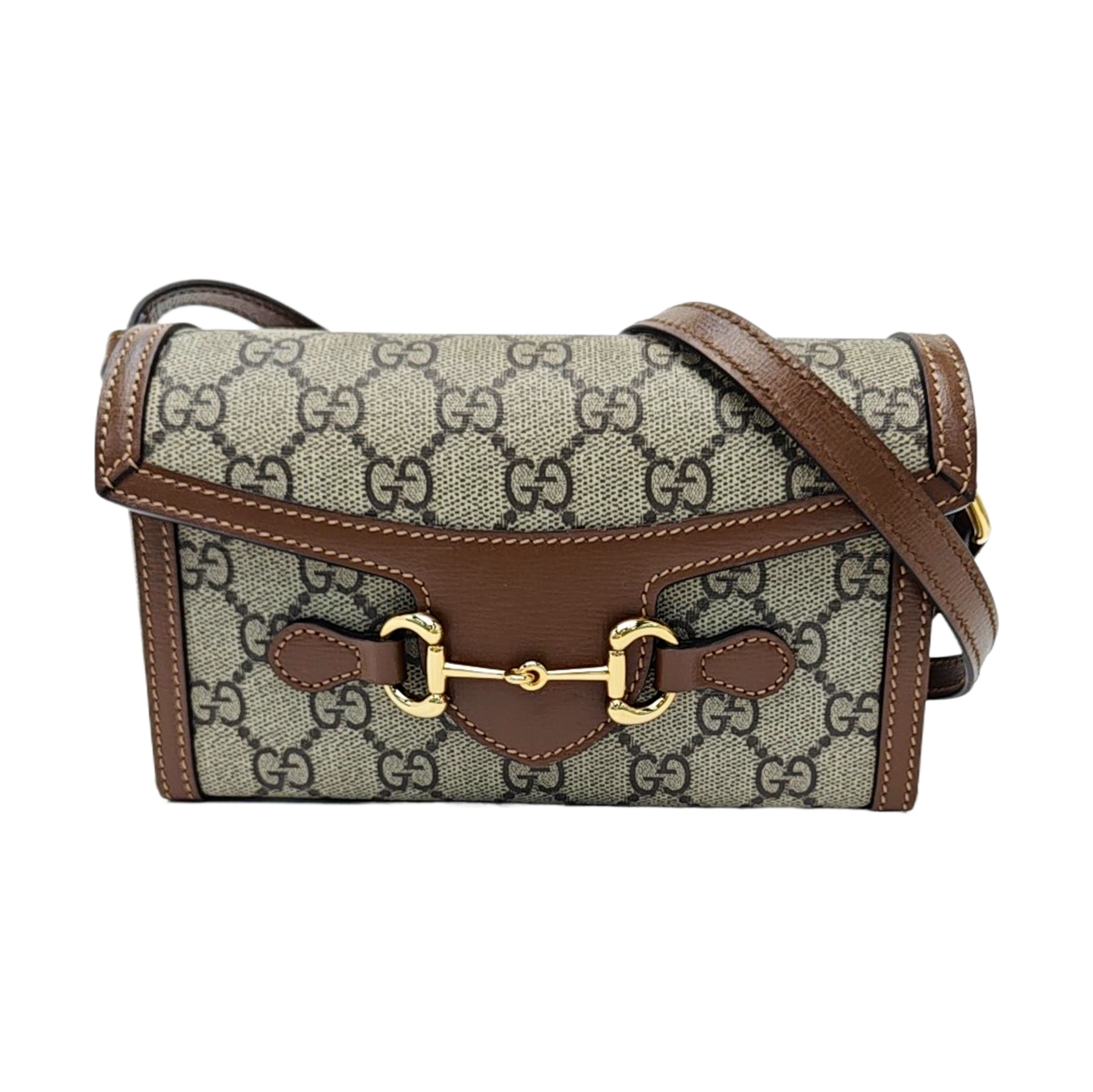Horsebit 1955 Mini Monogram Coated Canvas Beige