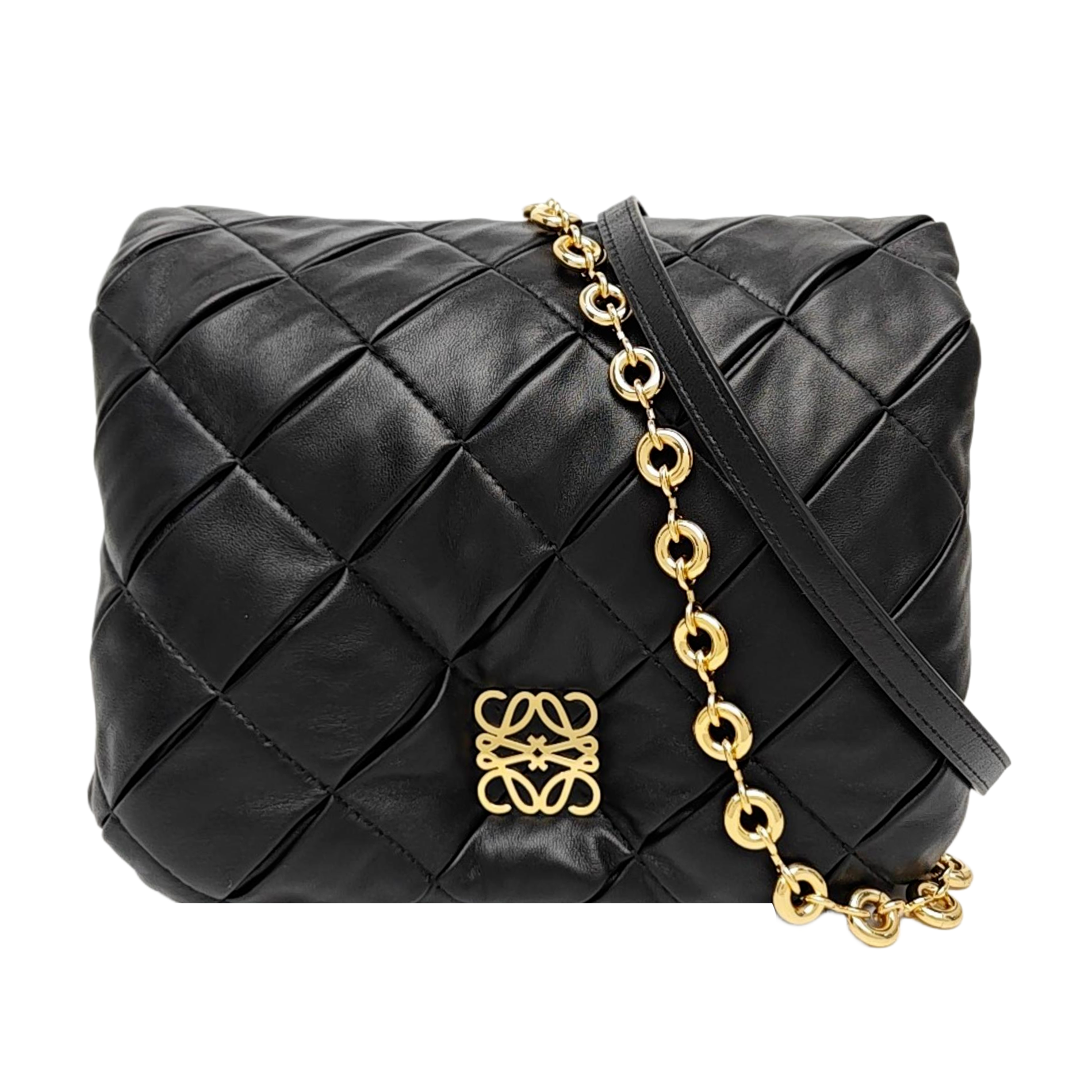 Quilted Lambskin Shoulder Bag Black