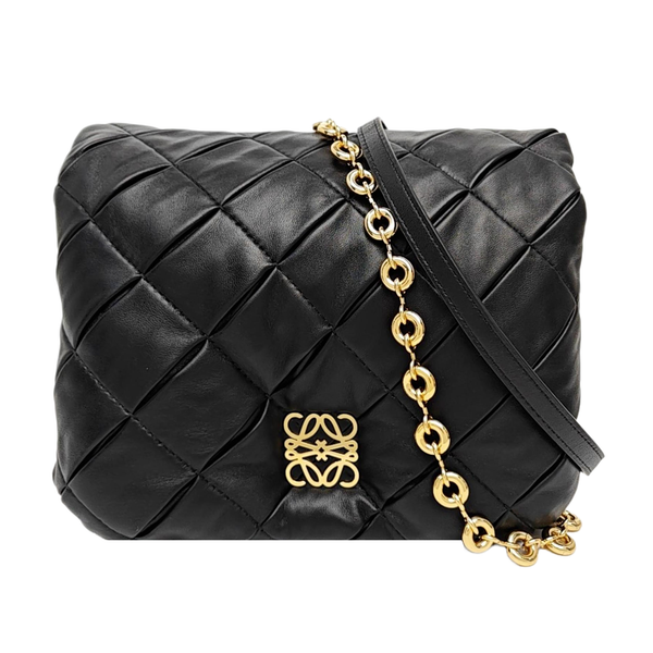 Quilted Lambskin Shoulder Bag Black