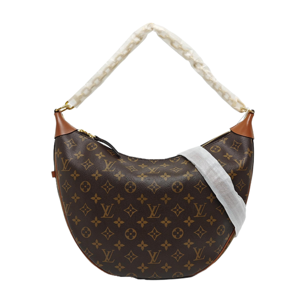 LOOP HOBO Monogram Coated Canvas Brown