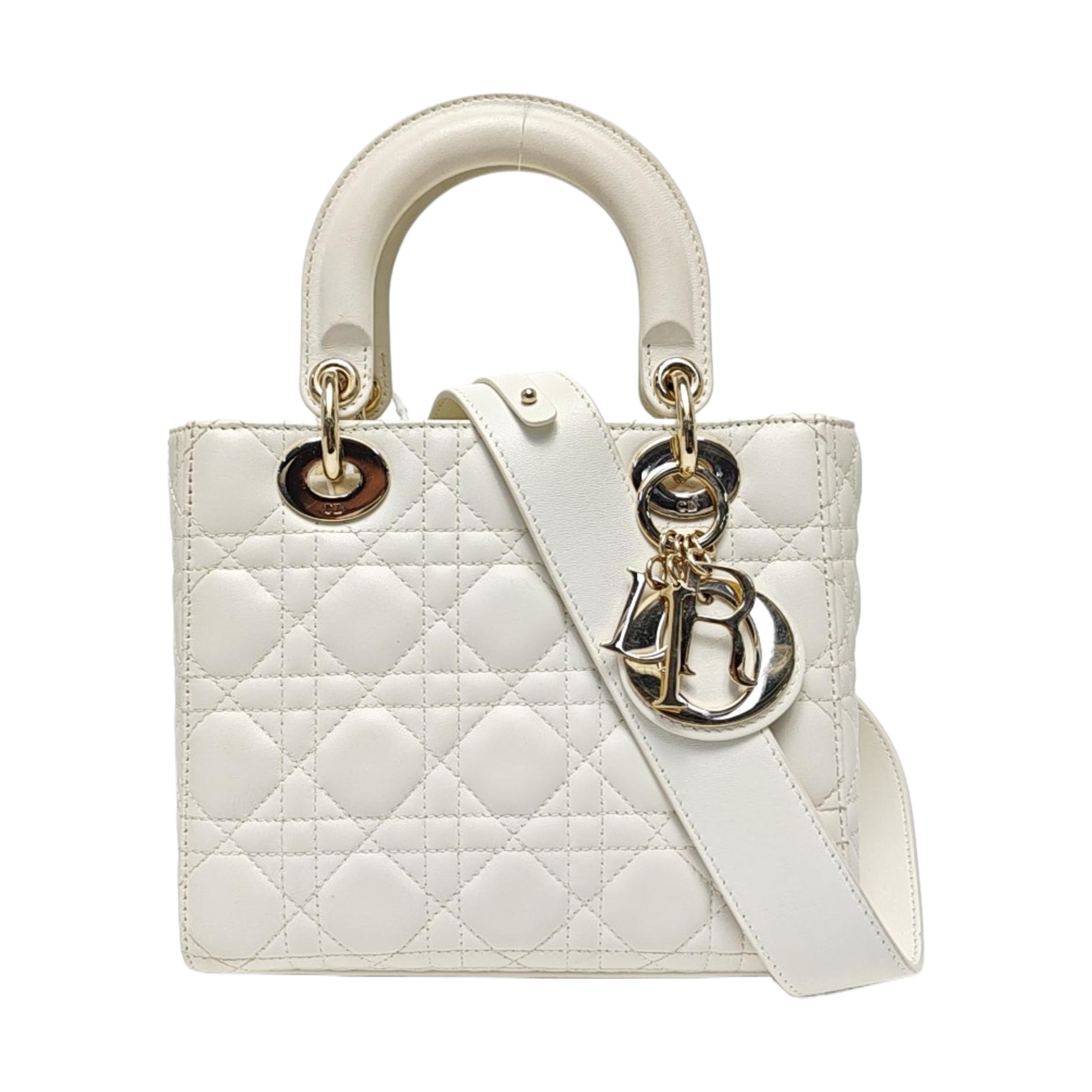 Lady Dior Cannage Lambskin White
