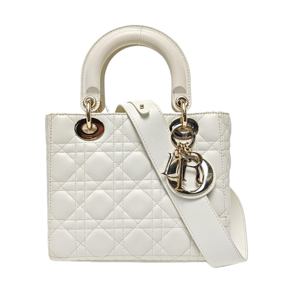 Lady Dior Cannage Lambskin White