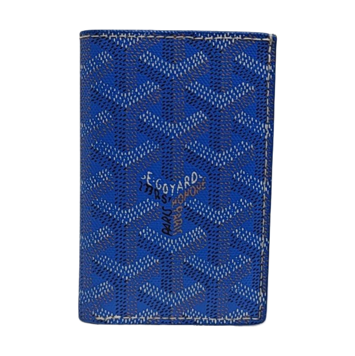 Saint-Marc Coated Canvas Blue Card Holder