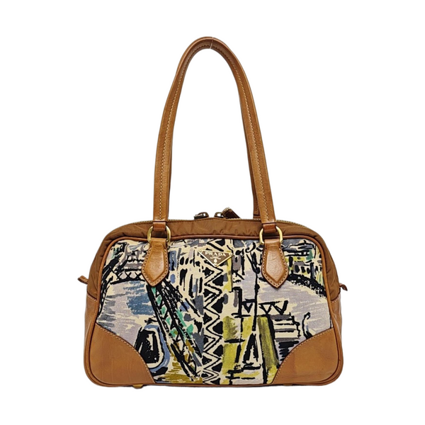 Canvas Top Handle Bag Brown