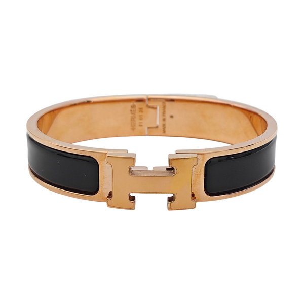 Pulsera Clic H de metal oro rosa