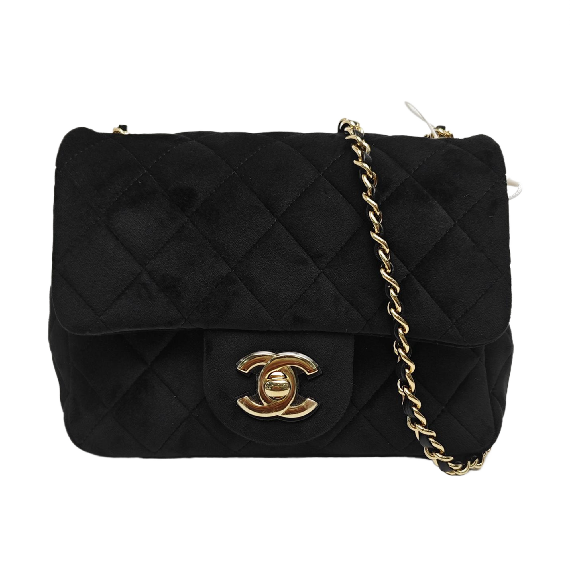 CLASSIC FLAP Mini Quilted Velvet Black