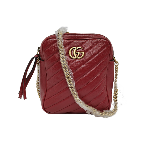 GG Marmont Mini Quilted Calfskin Red