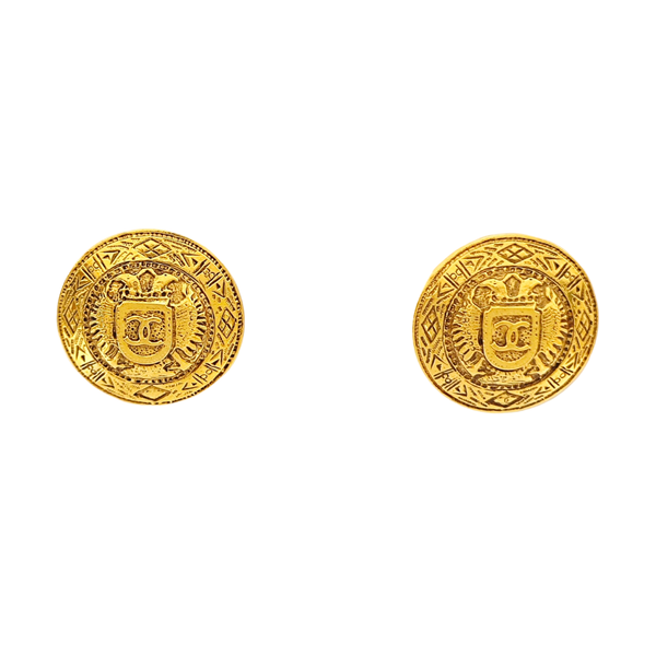 Pendientes de clip de metal dorado vintage