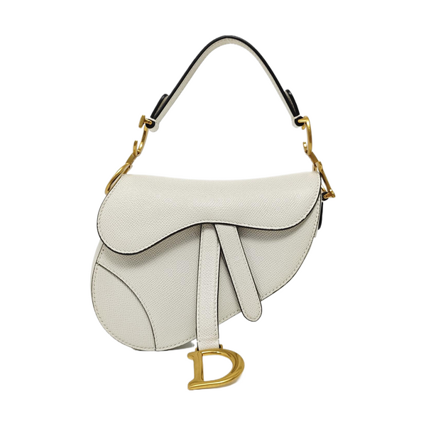 Saddle Mini Calfskin White
