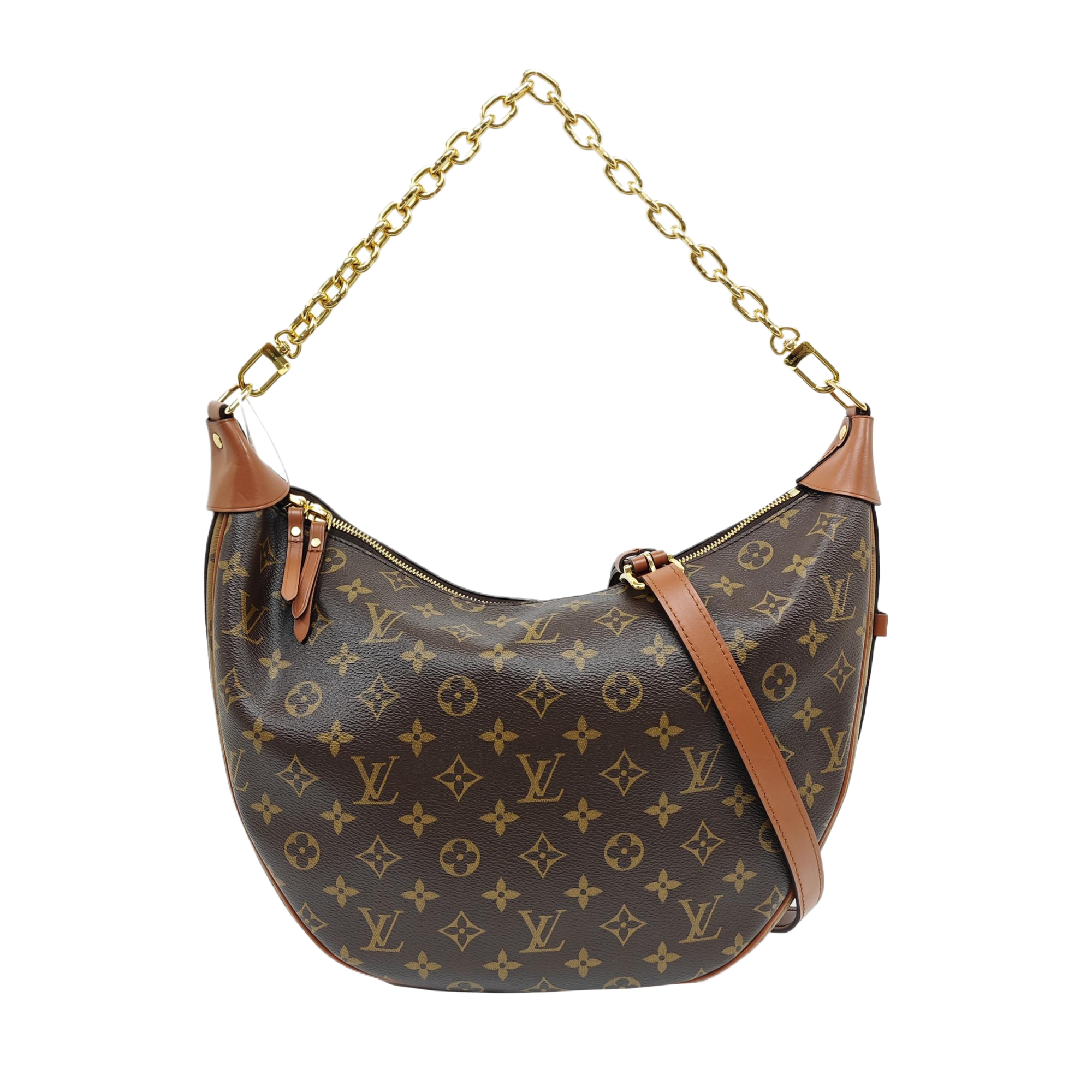 LOOP HOBO Monogram Coated Canvas Brown