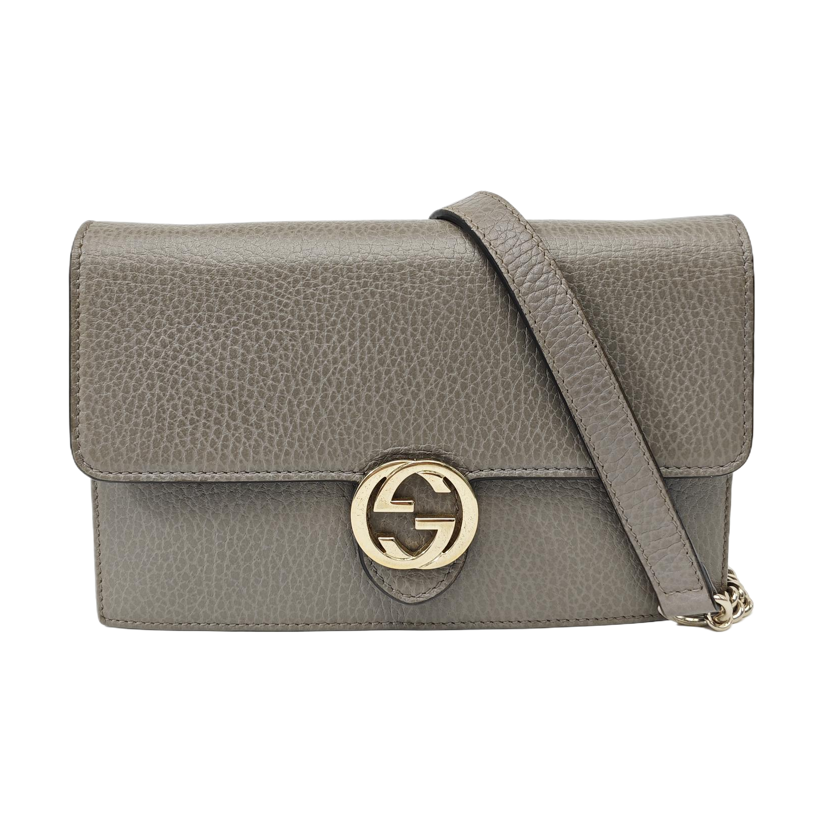 Interlocking G Small Calfskin Gray
