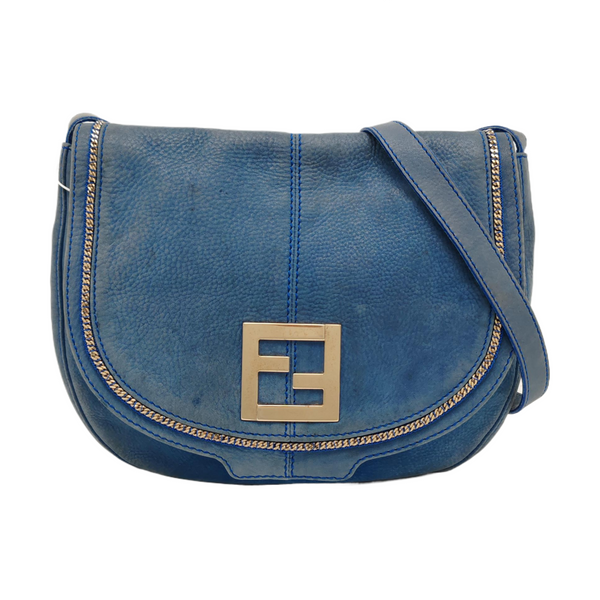 Leather Shoulder Bag Blue