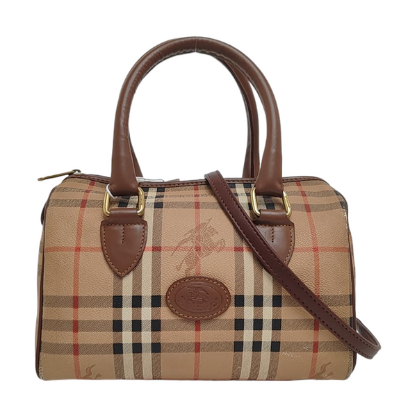 Coated Canvas Top Handle Bag Beige