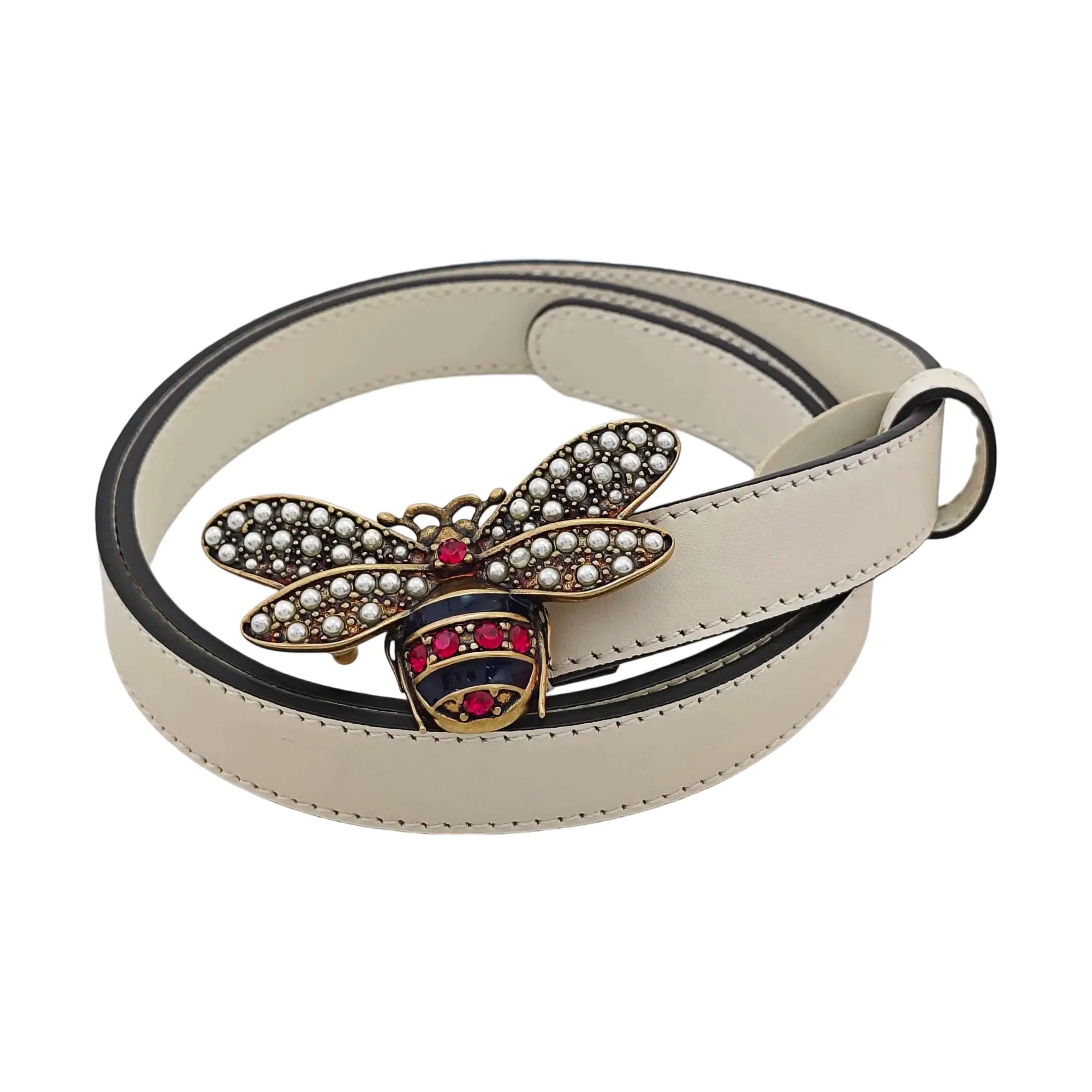 Leather Belt White
