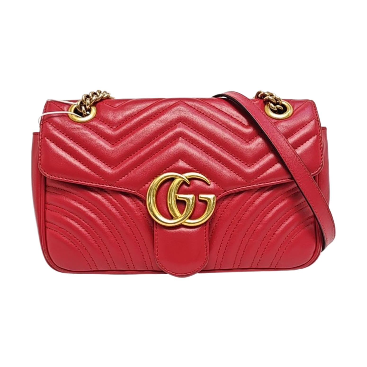 GG Marmont Medium Quilted Calfskin Red